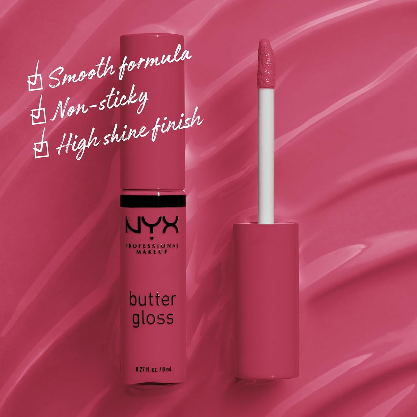 NYX PROFESSIONAL MAKEUP Butter Gloss, Non-Sticky Lip Gloss - Praline (Deep Nude)