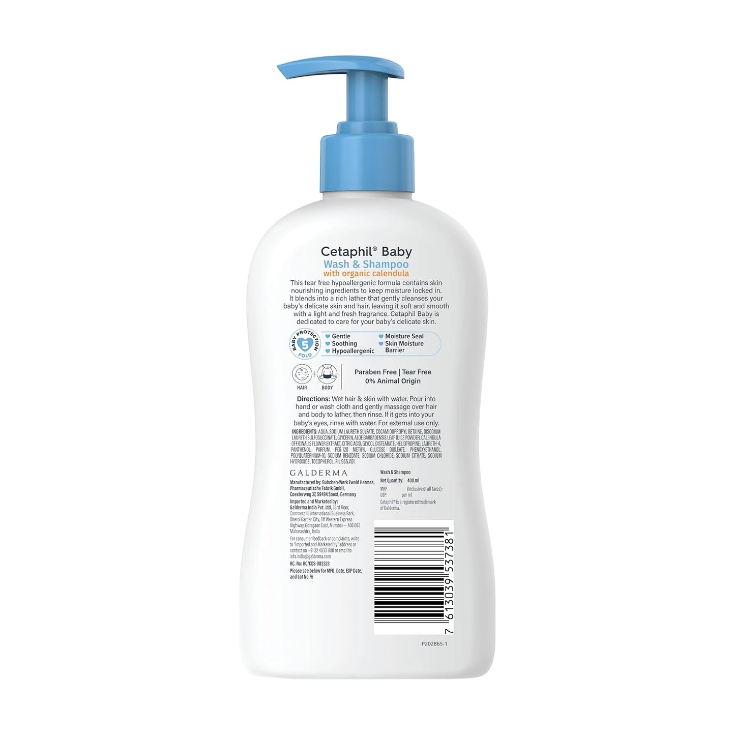 Cetaphil Baby Wash & Shampoo + Lotion, Sensitive Skin, 13.5oz, 2ct