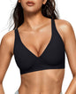 OEAK Womens Jelly Bras Wireless Deep V Bralette Comfy Push Up Tshirt Bras