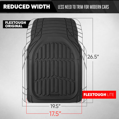 Motor Trend -2 Piece Front Car Floor Mats- Black FlexTough Contour Liners-Deep Dish Heavy Duty Rubber Floor Mats for Car SUV Truck & Van-All Weather Protection, Universal Trim to Fit