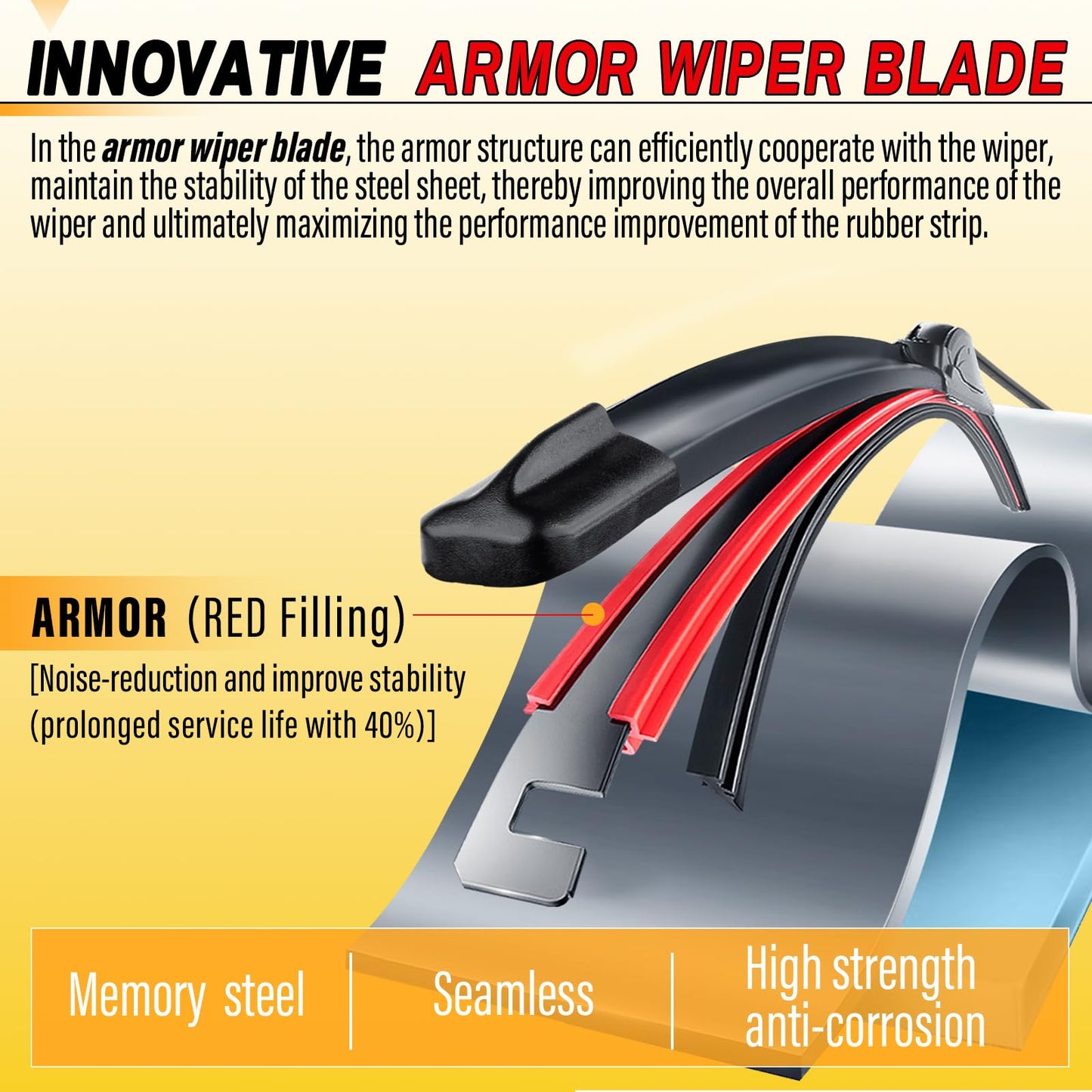 AUTOBOO 26" and 16" Windshield Wipers Blades (Pack Of 2)