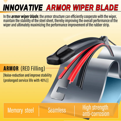 AUTOBOO 26" and 16" Windshield Wipers Blades (Pack Of 2)