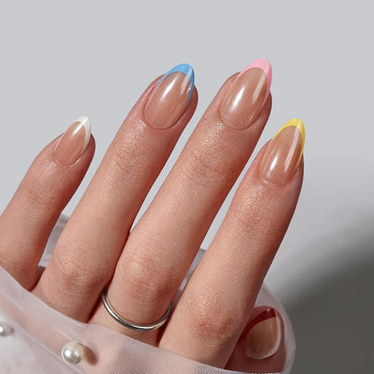 BTArtbox Press On Nails, Vanilla Cream, Short Square, Ombre Peach, 32Ct