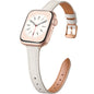 Charlam Slim Leather Band Compatible with Apple Watch Bands for Women 40mm 38mm 41mm 42mm 44mm 45mm 46mm, Top Grain Genuine Leather Strap Thin Wristband for iWatch Series 11 10 SE 9 8 7 6 5 4 3 2 1