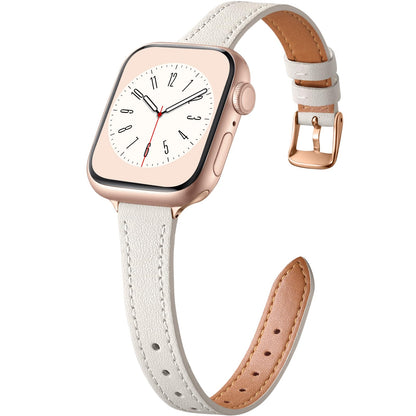 Charlam Slim Leather Band Compatible with Apple Watch Bands for Women 40mm 38mm 41mm 42mm 44mm 45mm 46mm, Top Grain Genuine Leather Strap Thin Wristband for iWatch Series 11 10 SE 9 8 7 6 5 4 3 2 1