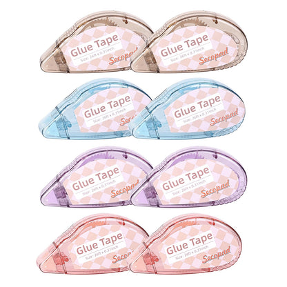 Secopad Scrapbook Tape, Glue Tape for Crafts, 4 Pack, Light-Colored Shell