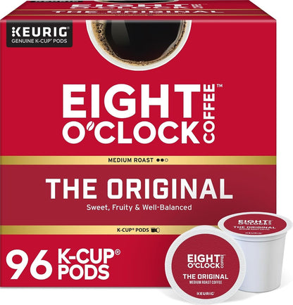 Eight O'Clock Coffee Hazelnut, Single-Serve Keurig K-Cup Pods, Flavored Medium Roast Coffee Pods, 96 Count