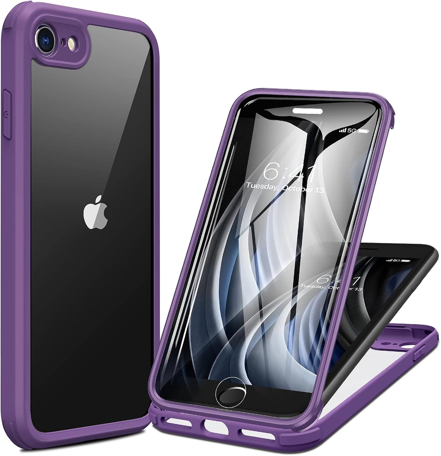 miracase for iPhone 17e Case & iPhone 16e Case, Full-Body Phone with Built-in Glass Screen Protector, [Magnetic with MagSafe] Military Drop Proof 17 E/ 16 E Cover Bumper 6.1 inch, Black