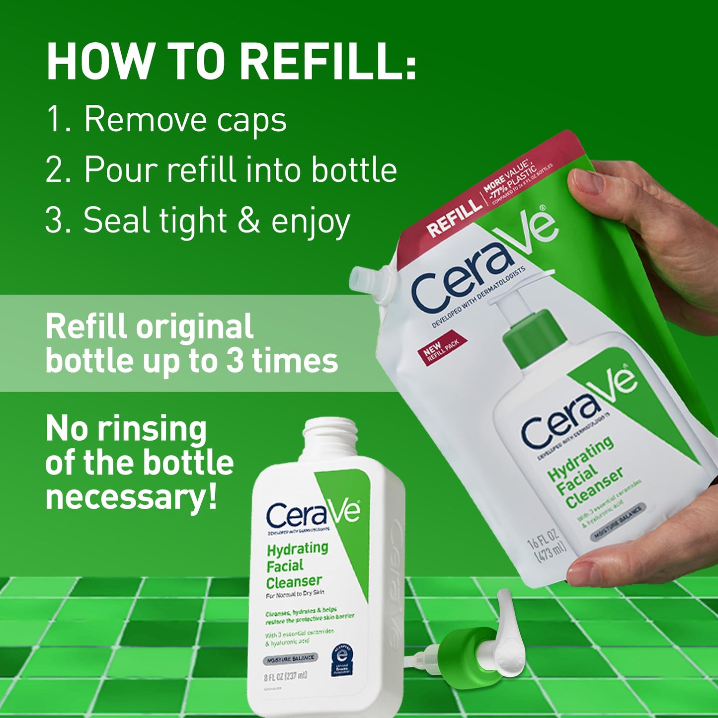 CeraVe Hydrating Cleanser with Hyaluronic Acid, Face Wash for Dry Skin,16oz
