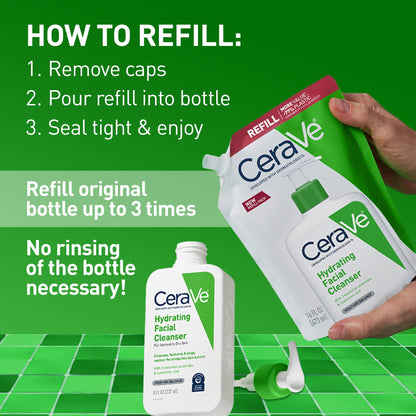 CeraVe Hydrating Cleanser with Hyaluronic Acid, Face Wash for Dry Skin,16oz