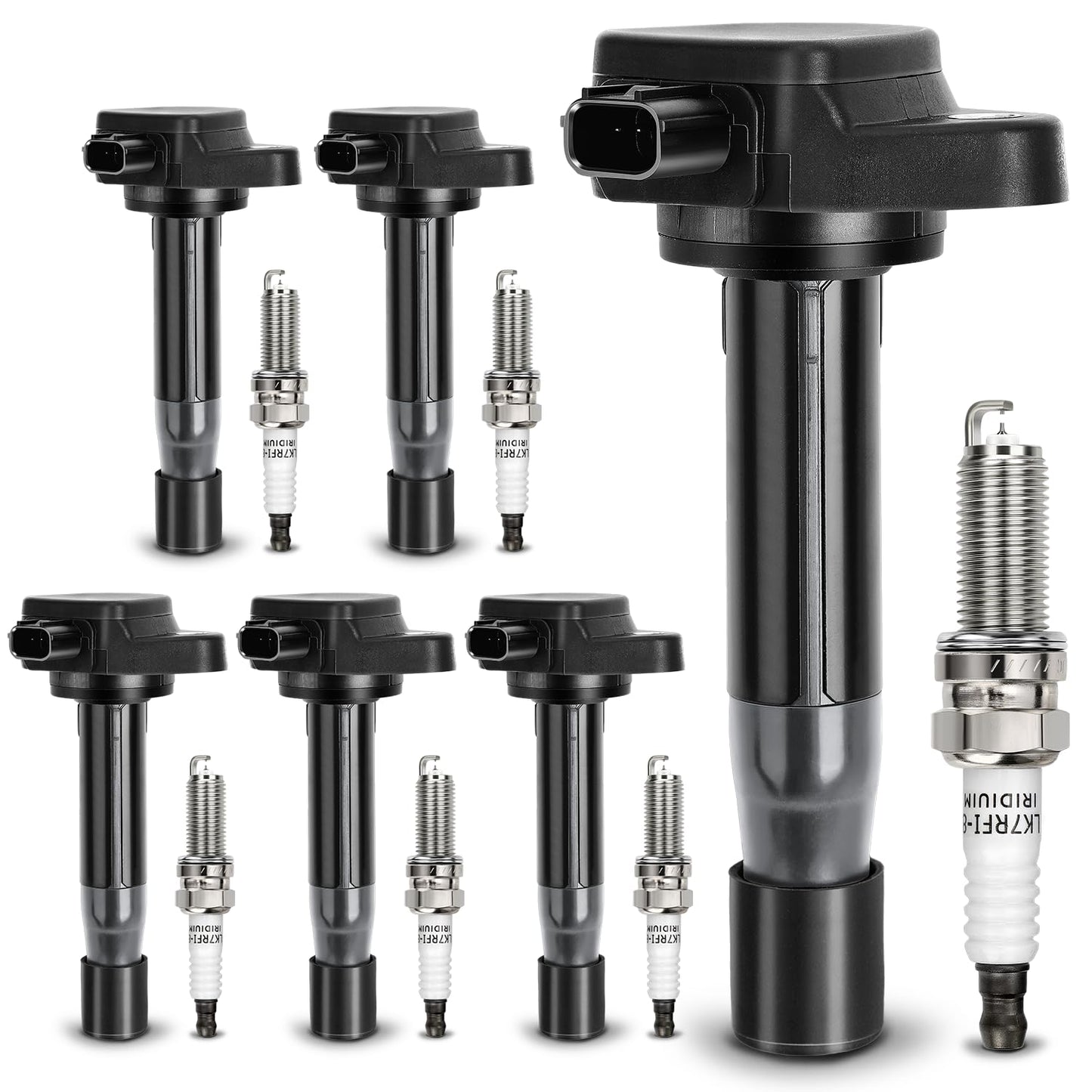 UF667 Ignition Coil & ILZFR6D11 Double Iridium Spark Plug for BMW 2.5-6.0L