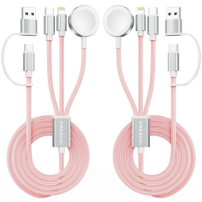 2026 Travel Essentials for Apple Watch Charger,Cruise Vacation Camping Essentials,iPhone Charger,Multi Charging Cable,3 in 2 Charging Docks for iWatch Series 11-2/Ultra,iPhone 17-12,Car