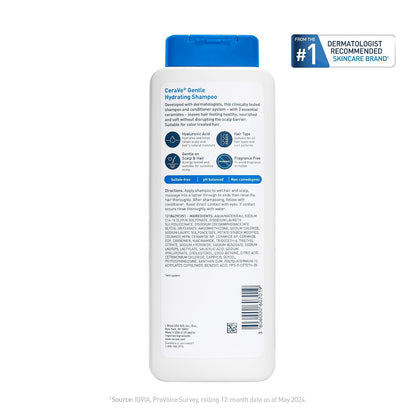CeraVe Gentle Hydrating Shampoo with Hyaluronic Acid for Hair & Scalp, 12oz