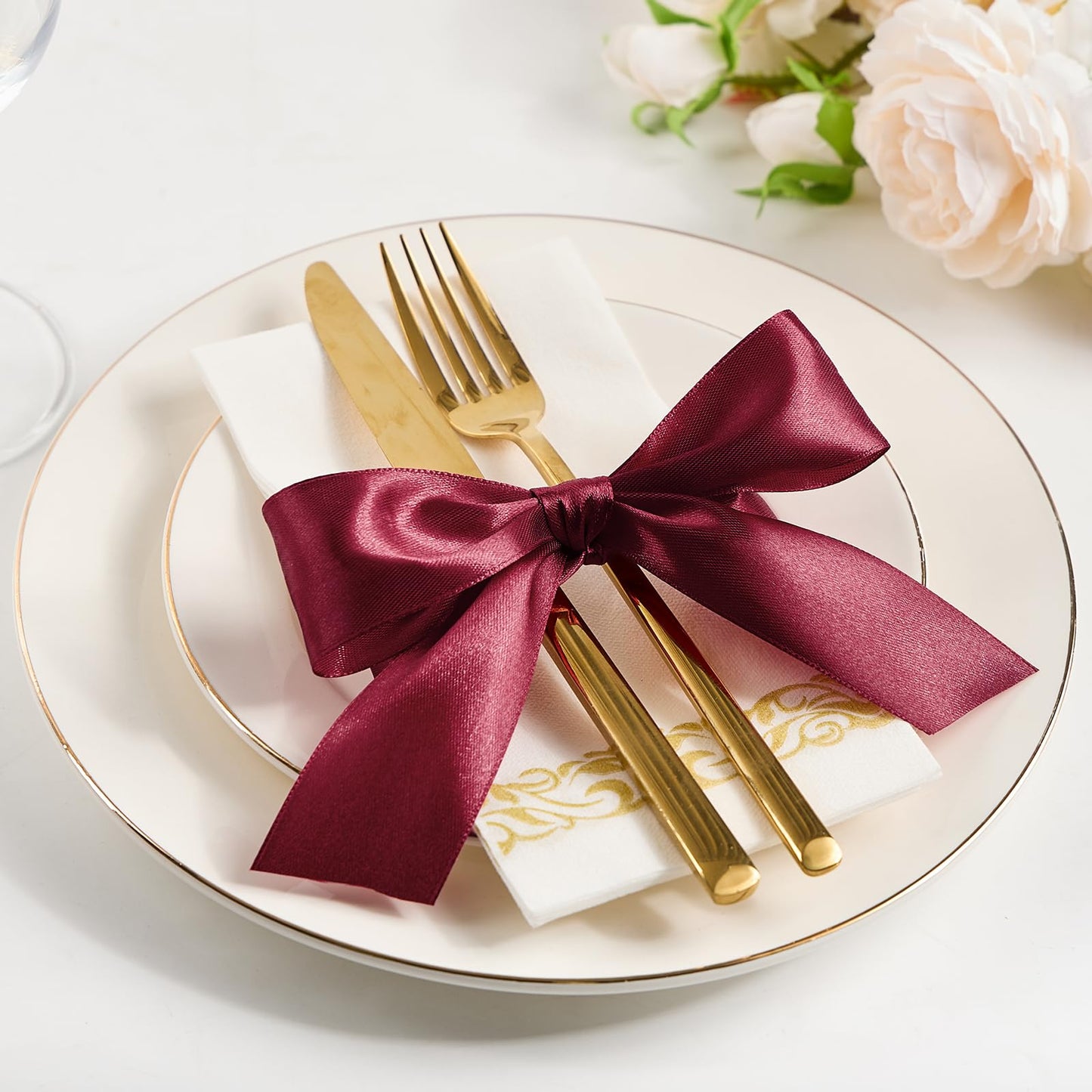 Mauproy Dusty Rose Satin Ribbon, 1-1/2 Inch, 50 Yards