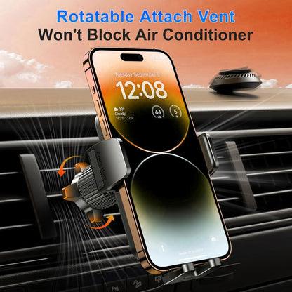 Qifutan Dash Mounted Holders Phone Holders for Your Car Phone Mount for Car Windshield Dashboard Air Vent Universal Desk Mounts Hands Free Automobile Cell Phone Holder Fit for iPhone Smartphone
