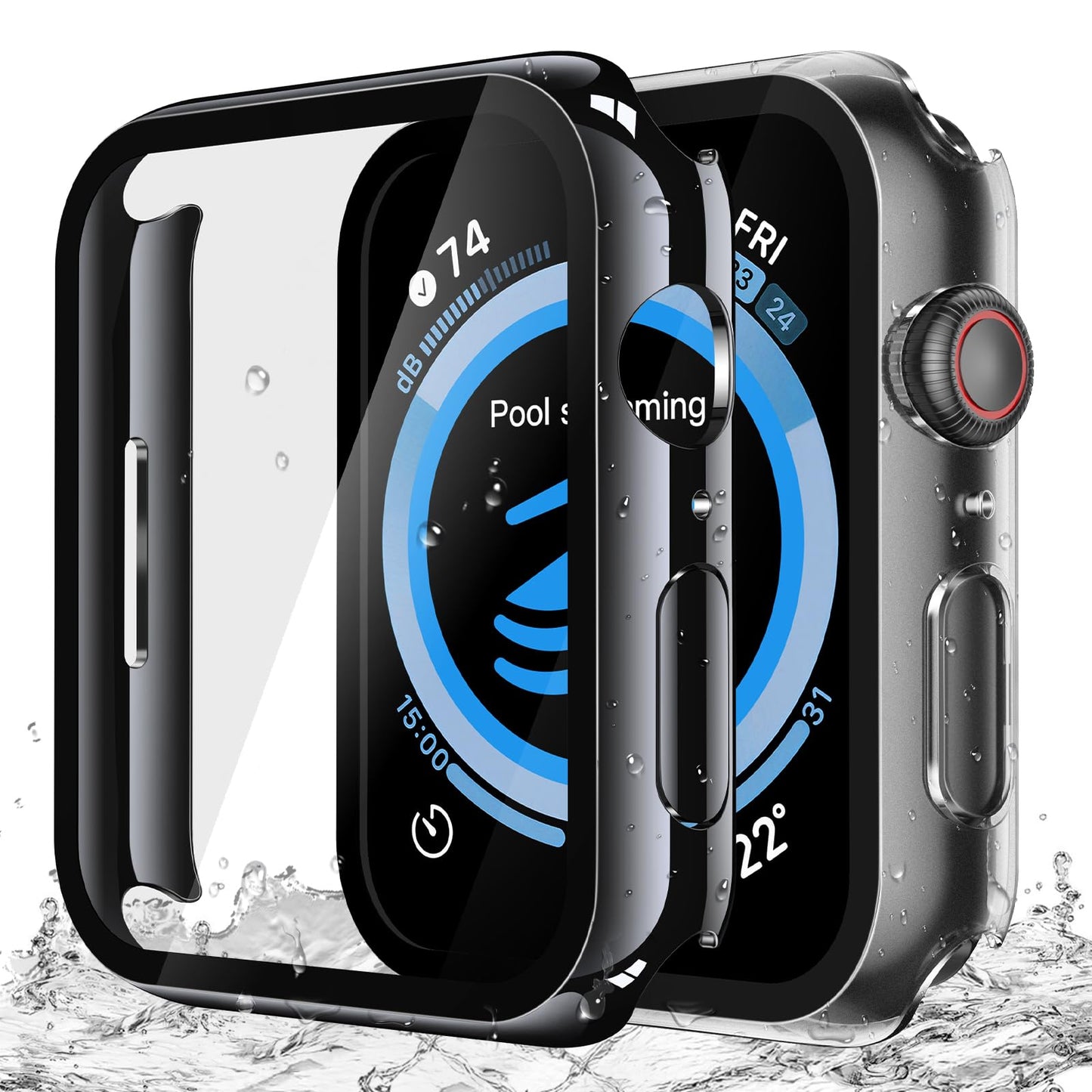 Misxi 2-Pack Waterproof Case for 46mm Apple Watch Series 11/10