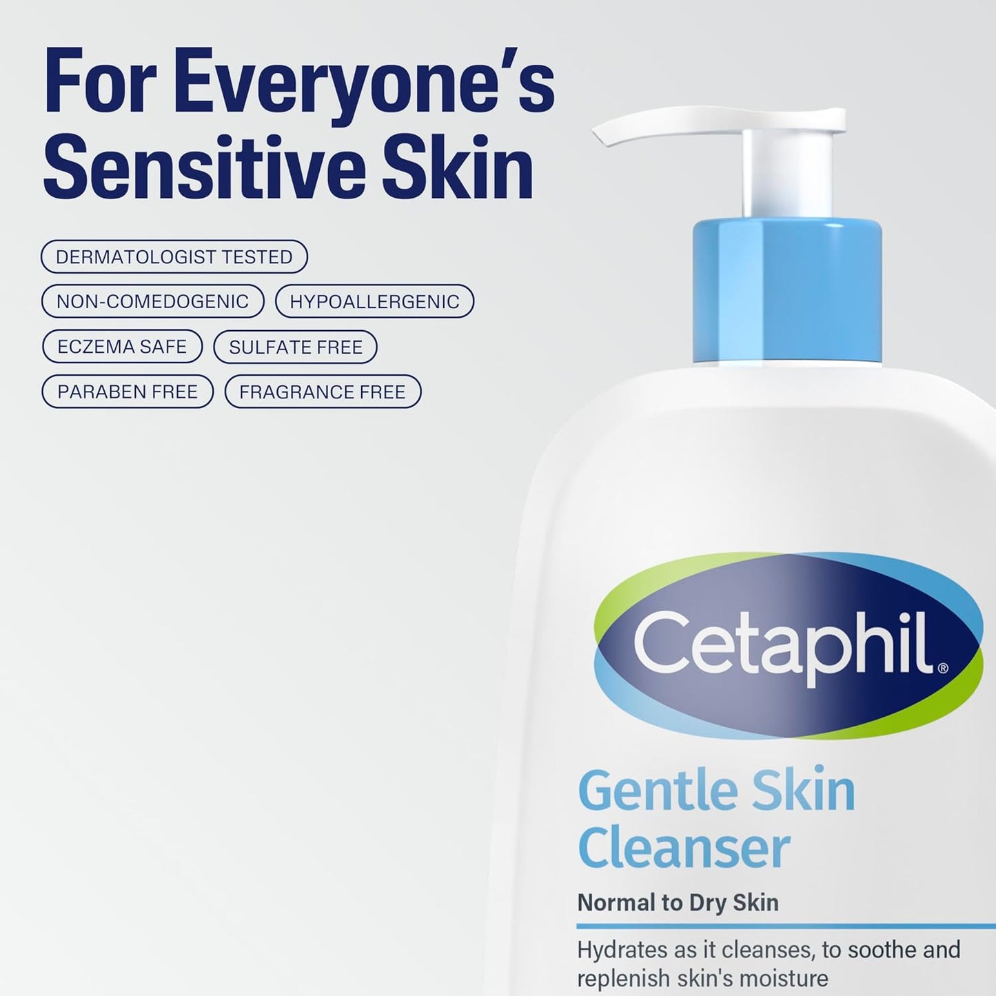 Cetaphil Gentle Cleanser, Hydrating Face Wash, Sensitive Skin, 20oz