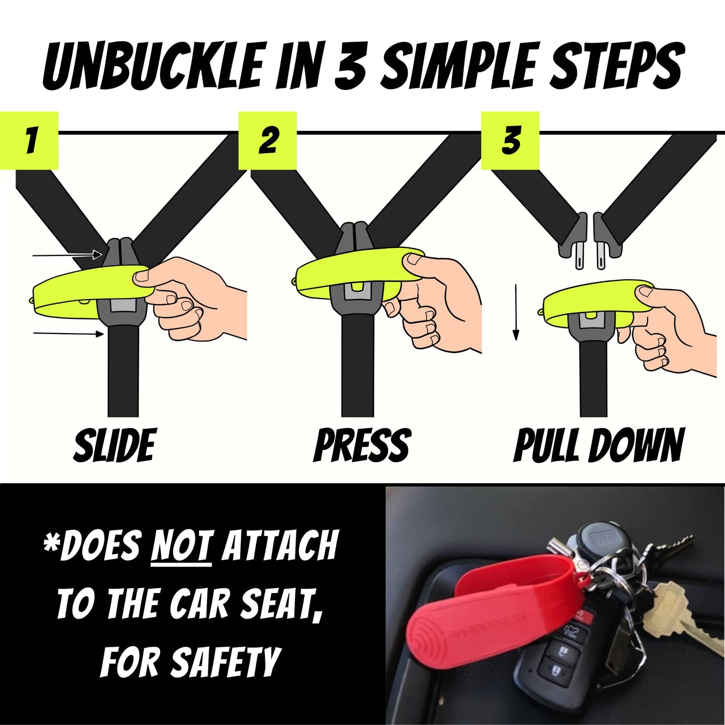 UnbuckleMe Car Seat Buckle Release Tool - Easy Opener Aid for Arthritis, Long Nails, Older Kids - Button Pusher for Infant, Toddler, Convertible 5 pt Harness car Seats - As Seen on Shark Tank (Aqua)
