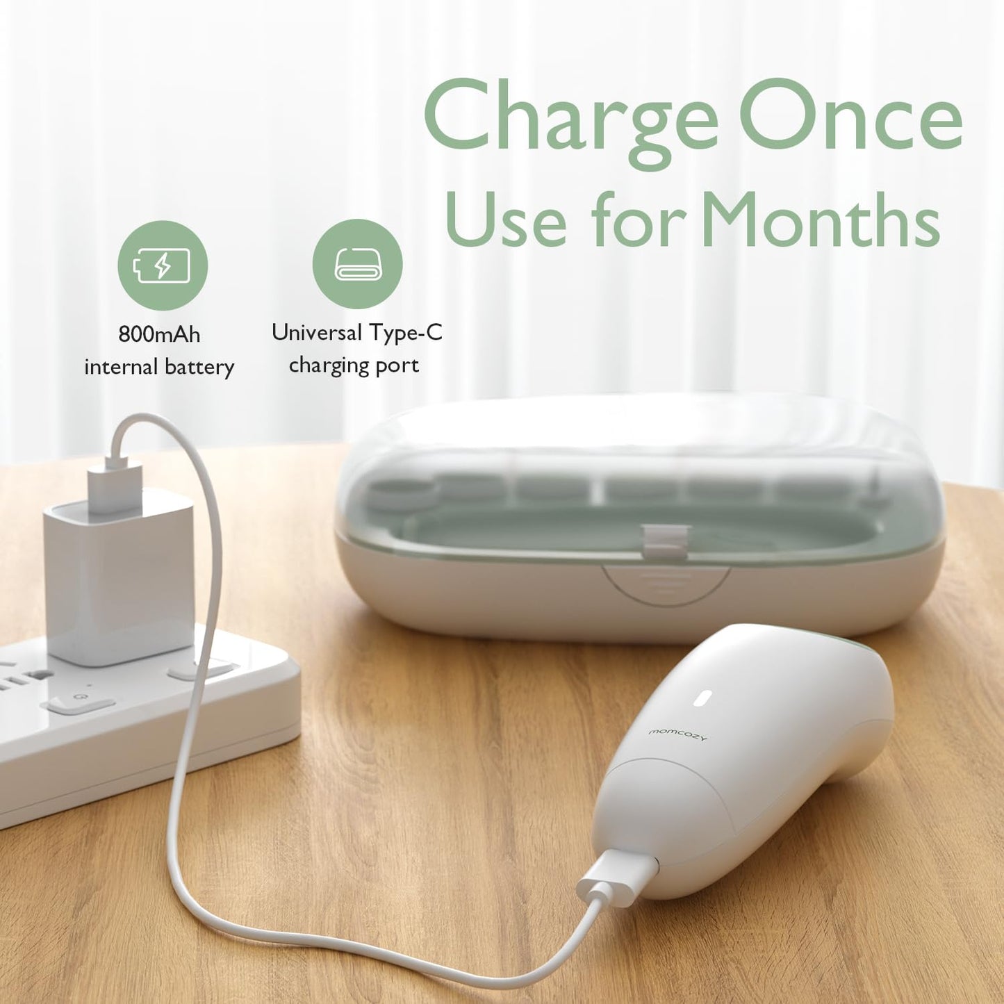 Momcozy Baby Nail File Electric, Gentle Night Light Baby Nail Trimmer