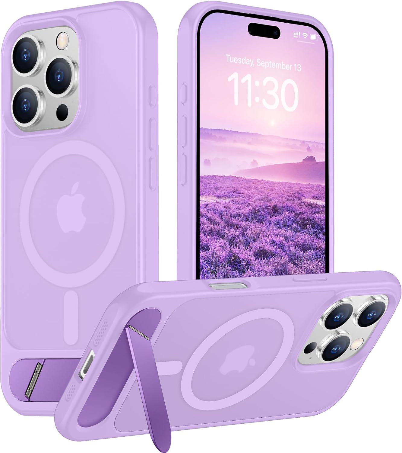 Magnetic Compatible with iPhone 14 Pro Max Case, [Built-in Invisible Kickstand][Compatible with MagSafe] [Military Grade Shockproof] Slim Translucent Matte Phone Case for iPhone 14 Pro Max 6.7"