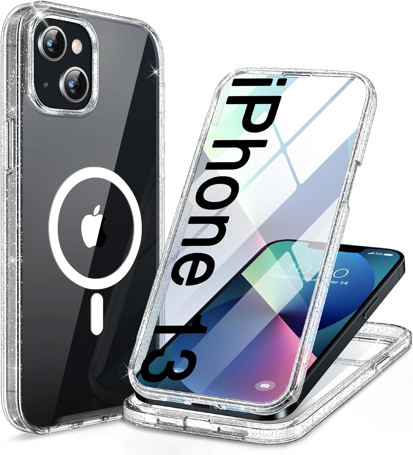 miracase for iPhone 17e Case & iPhone 16e Case, Full-Body Phone with Built-in Glass Screen Protector, [Magnetic with MagSafe] Military Drop Proof 17 E/ 16 E Cover Bumper 6.1 inch, Black