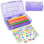 Clear Plastic Hard Pencil box Case with Personalized Sticker for Girl Boy