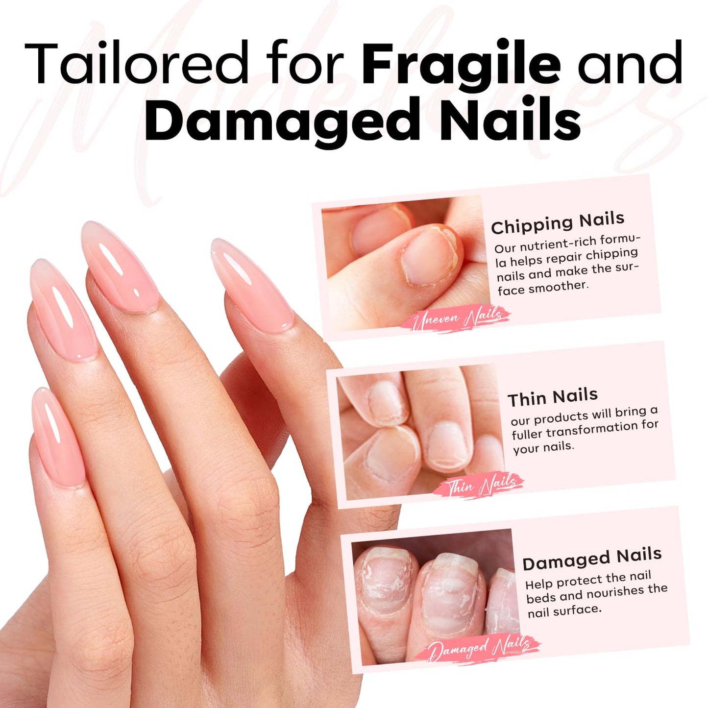 modelones Gel Top Base Coat Set 15ml 2026 Upgrade No Wipe Super Shine