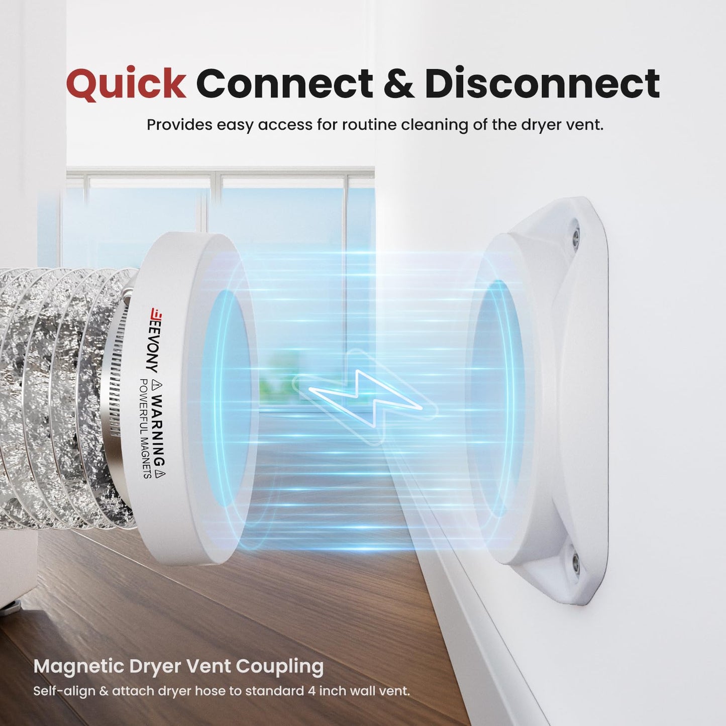 Magnetic Dryer Vent Coupling DV180 Magnetic Dryer Vent Connector Kit 4 Inch