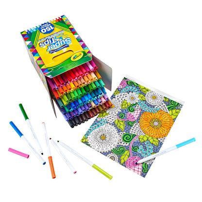 Crayola Super Tips Marker Set (100ct), Fine Point Washable Markers, Teacher Must Haves, Back to School Supplies for Kids & Adults, Art Supplies, Ages 3+