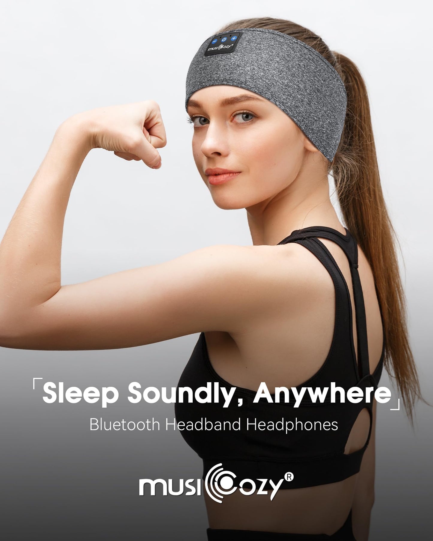 MUSICOZY Sleep Headphones Bluetooth Headband Headphones for Side Sleepers