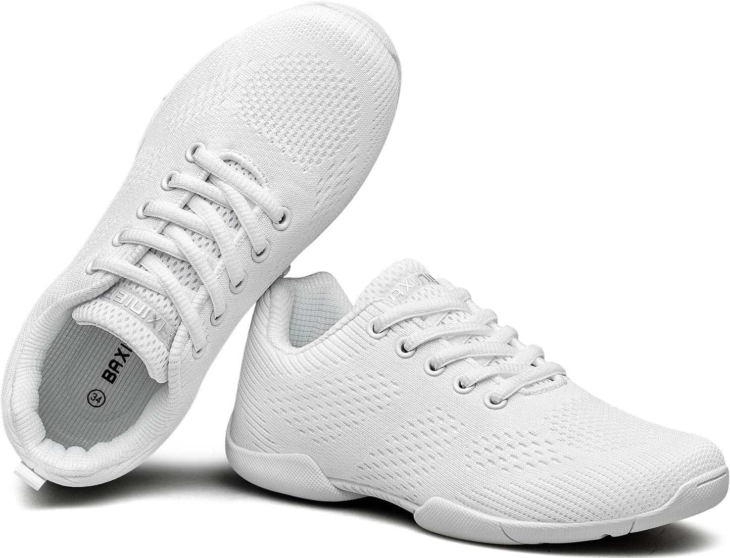BAXINIER Girls White Cheerleading Shoes