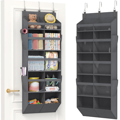 Lifewit 1 Pack Over the Door Organizer, 5 Section Hanging Storage, Beige