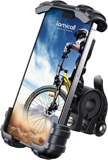 Lamicall Bike Phone Holder Motorcycle Mount - One-Hand Operation, Lockable