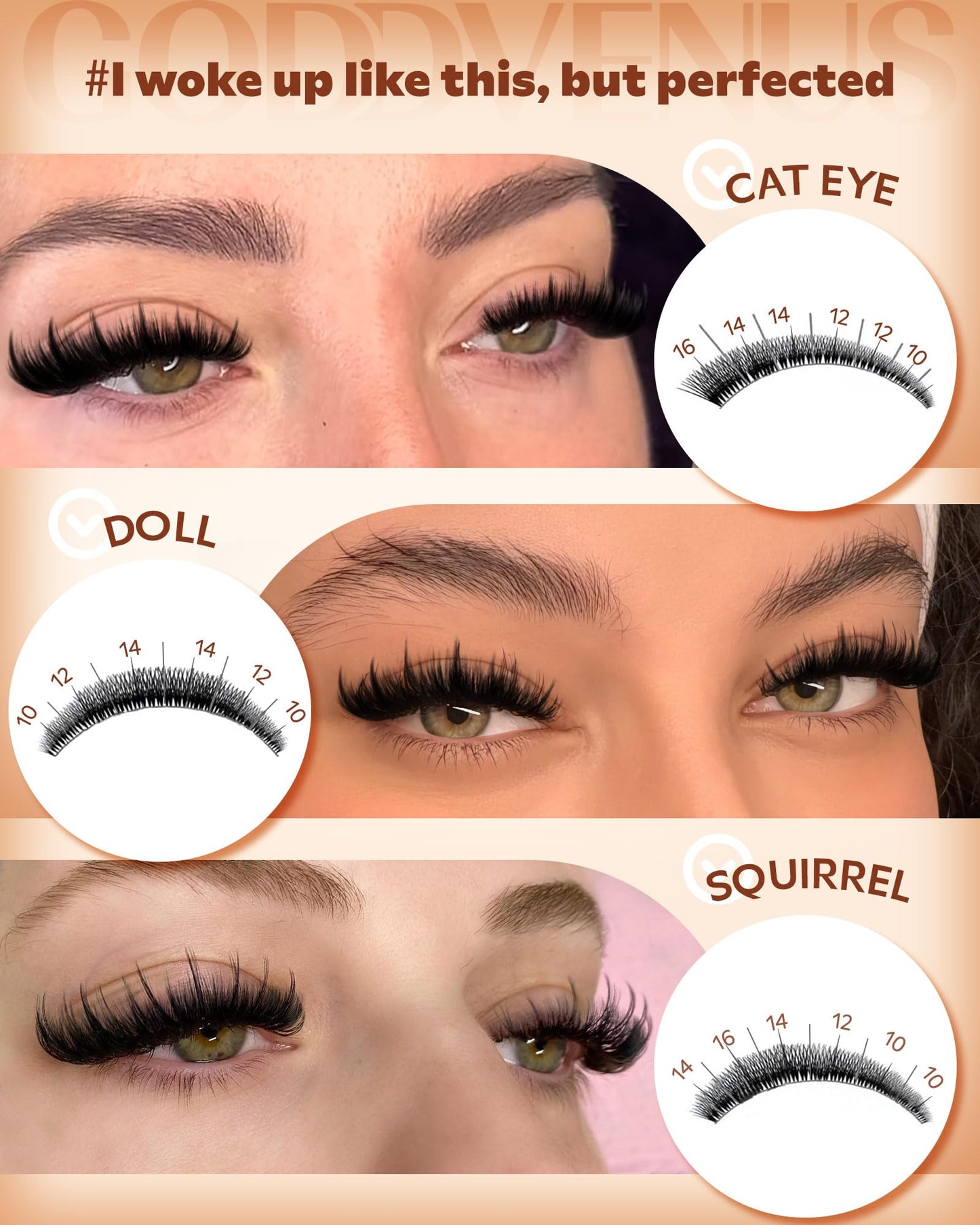 Goddvenus Pre-made Spikes Lash Clusters Wispy Manga Eyelash Clusters