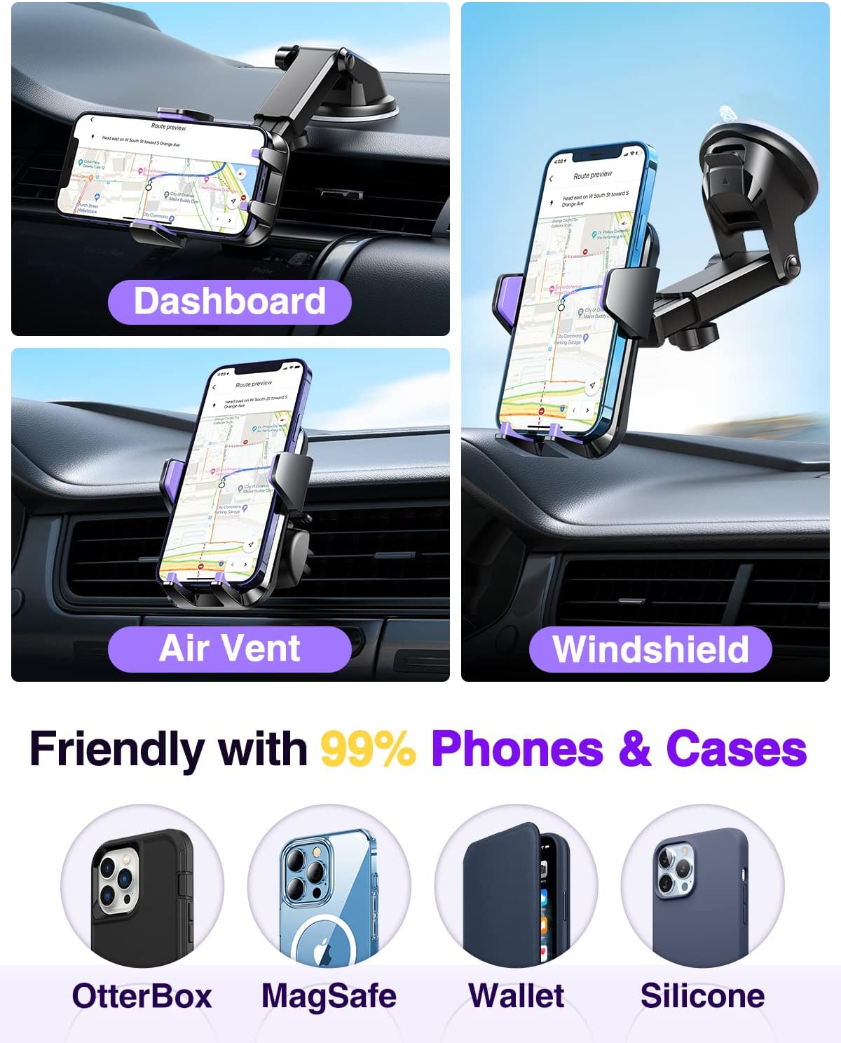VANMASS【85+LBS Strongest Suction & Military-Grade Ultimate Car Phone Mount