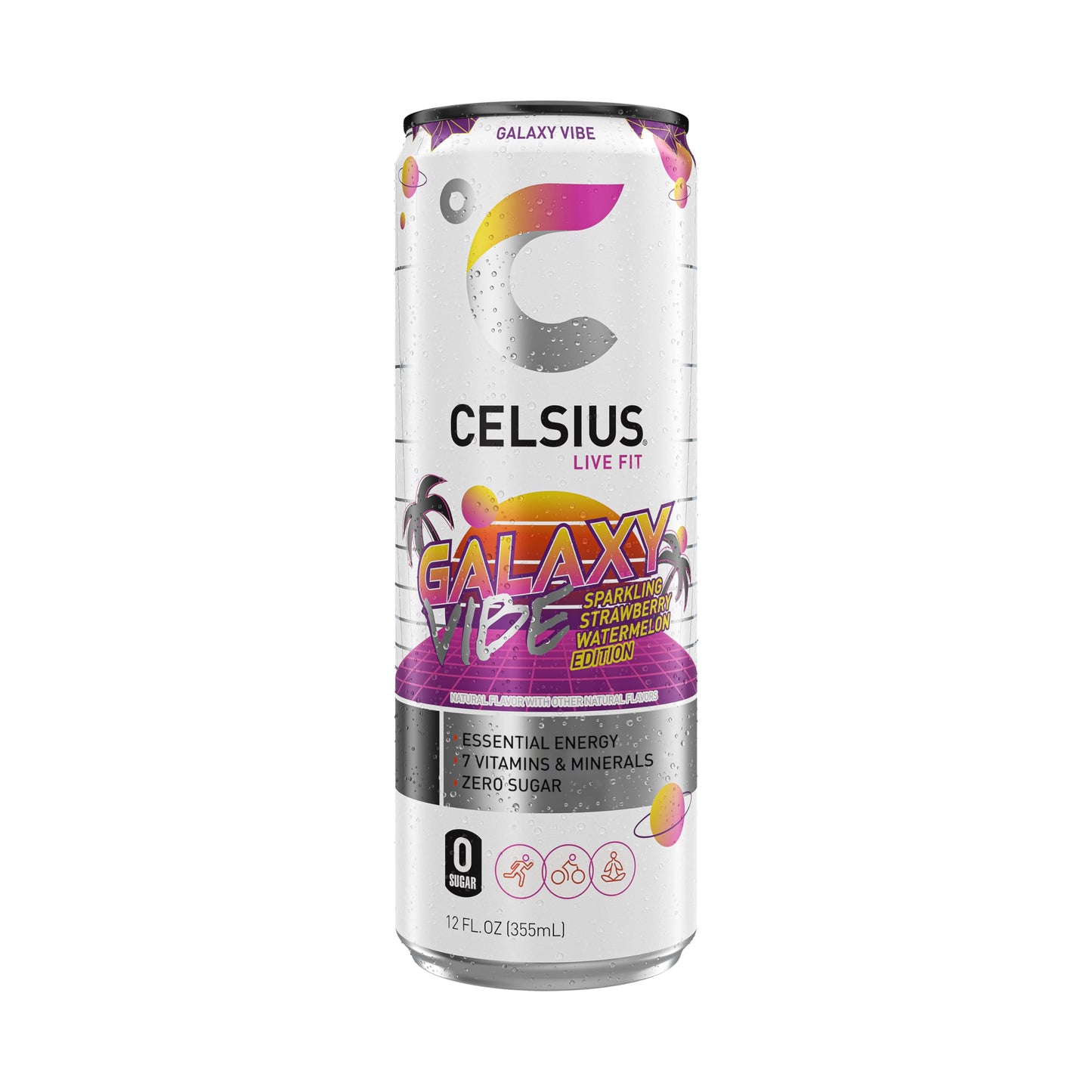 CELSIUS Sparkling Tropical Vibe, Functional Essential Energy Drink 12 Fl Oz (Pack of 12)