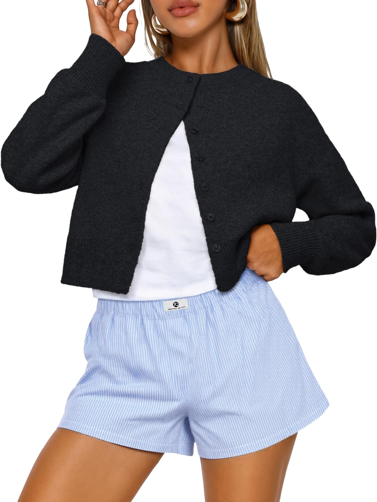 Trendy Queen Cropped Cardigan Sweaters for Women Fall Fashion Clothes 2026