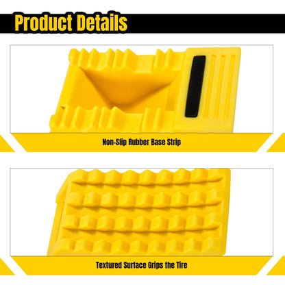 MaxxHaul Solid Rubber Wheel Chock 2-Pack | 8" x 4" x 6" Heavy-Duty Tire Stop | Non-Slip Traction Pads | Built-in Handle | All-Weather Vehicle Safety Block | Black | (70472)
