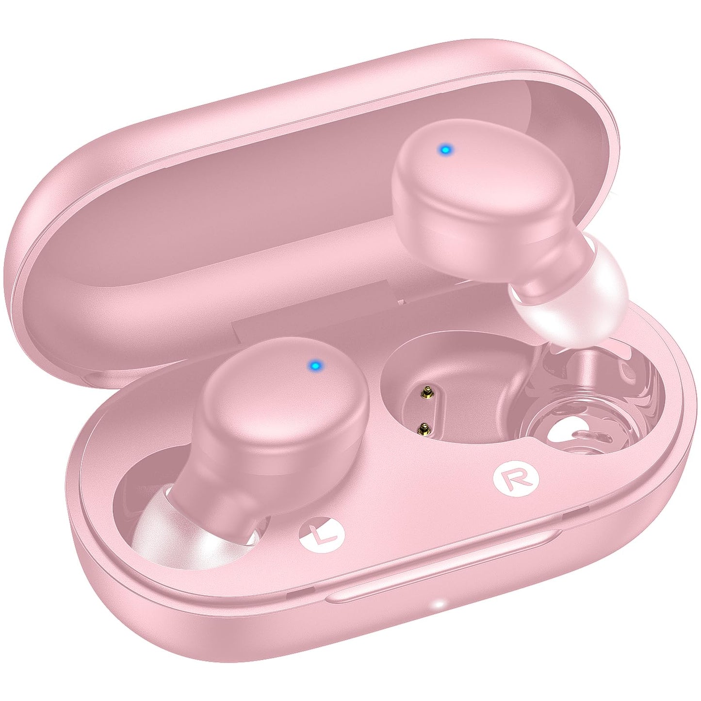 kurdene Wireless Earbuds Bluetooth 5.3 in Ear Buds Light Weight Headphones,Deep Bass Sound,Built in Mics Headset,Clear Calls Earphones for Sports Workout Glossy Black