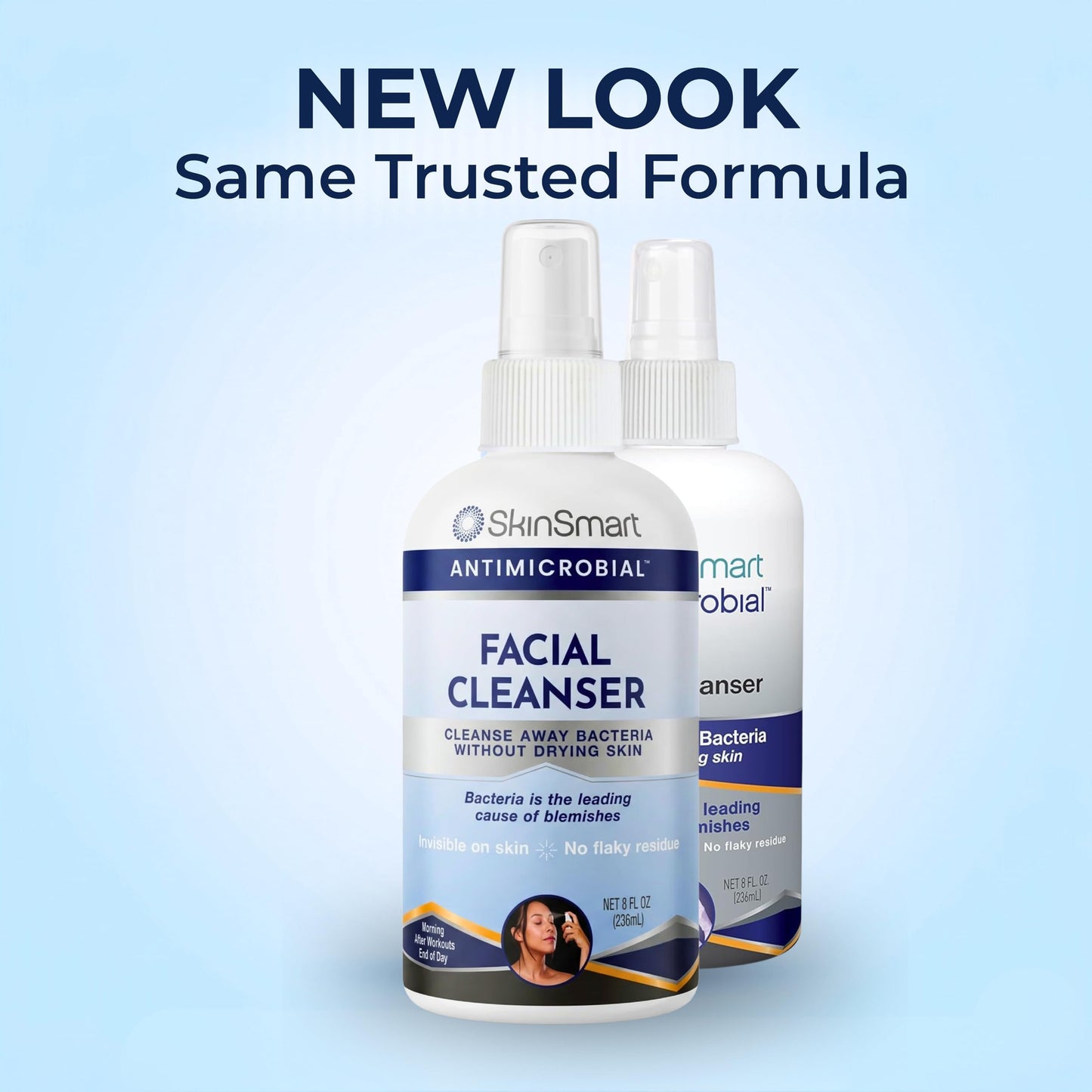SkinSmart Antimicrobial Facial Cleanser for Breakouts and Blemishes, 8 oz