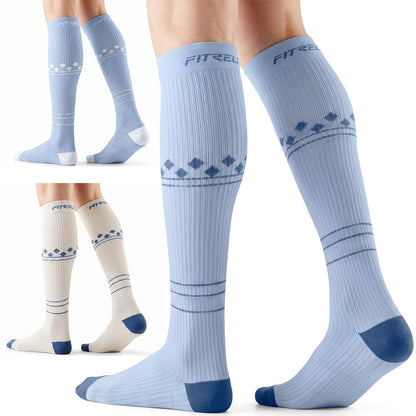 FITRELL 3 Pairs Compression Socks for Women and Men 20-30mmHg-Circulation Support Socks