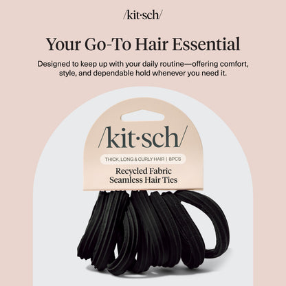Kitsch Elastic Hair Ties No Damage | Stretchable Hair Bands - Neutral 12pcs