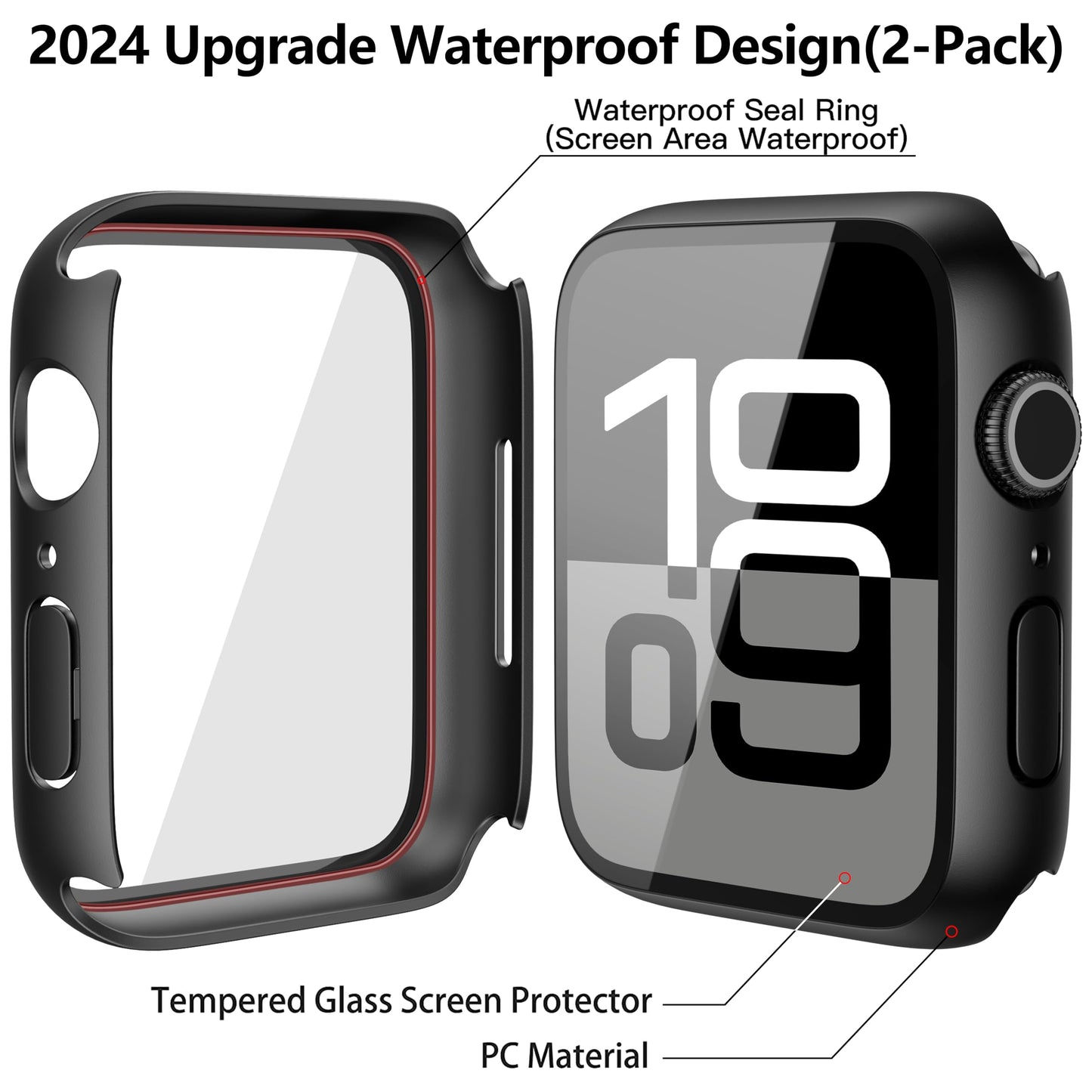 Misxi 2-Pack Waterproof Case for 46mm Apple Watch Series 11/10
