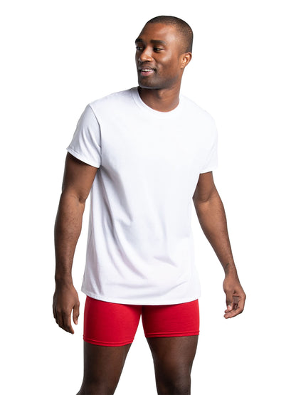 Fruit of The Loom Men's Crew Tee Undershirts, Moisture Wicking & Tag Free, Also Available in Big & Tall