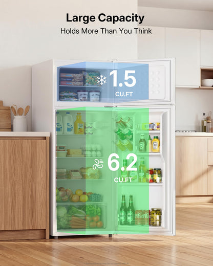 Upstreman 7.7 Cu.Ft. Refrigerator with Freezer Double Door Refrigerator