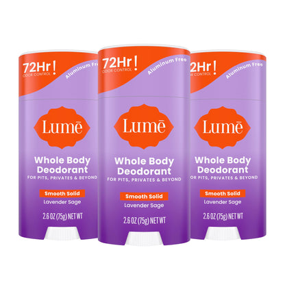 Lume Whole Body Deodorant - Solid Stick - 2.6 oz, 2 pk (Soft Powder)