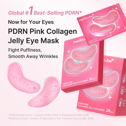 medicube Jelly Eye Mask PDRN Pink Collagen - Hydrogel Eye Patches, 50 Pairs
