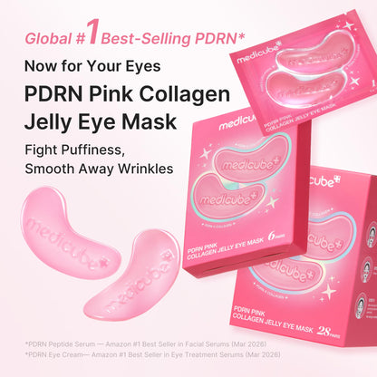 medicube Jelly Eye Mask PDRN Pink Collagen - Hydrogel Eye Patches, 50 Pairs