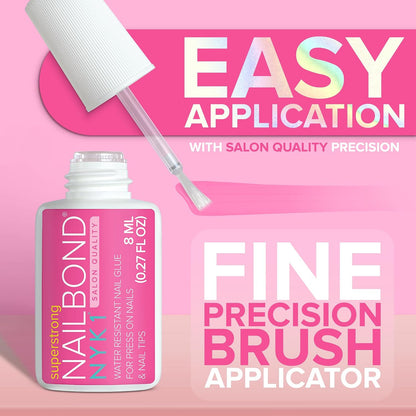 NYK1 Super Strong Nail Glue for Press On Nails, Nail Tips & Acrylics | 8ml