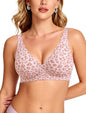 OEAK Womens Jelly Bras Wireless Deep V Bralette Comfy Push Up Tshirt Bras